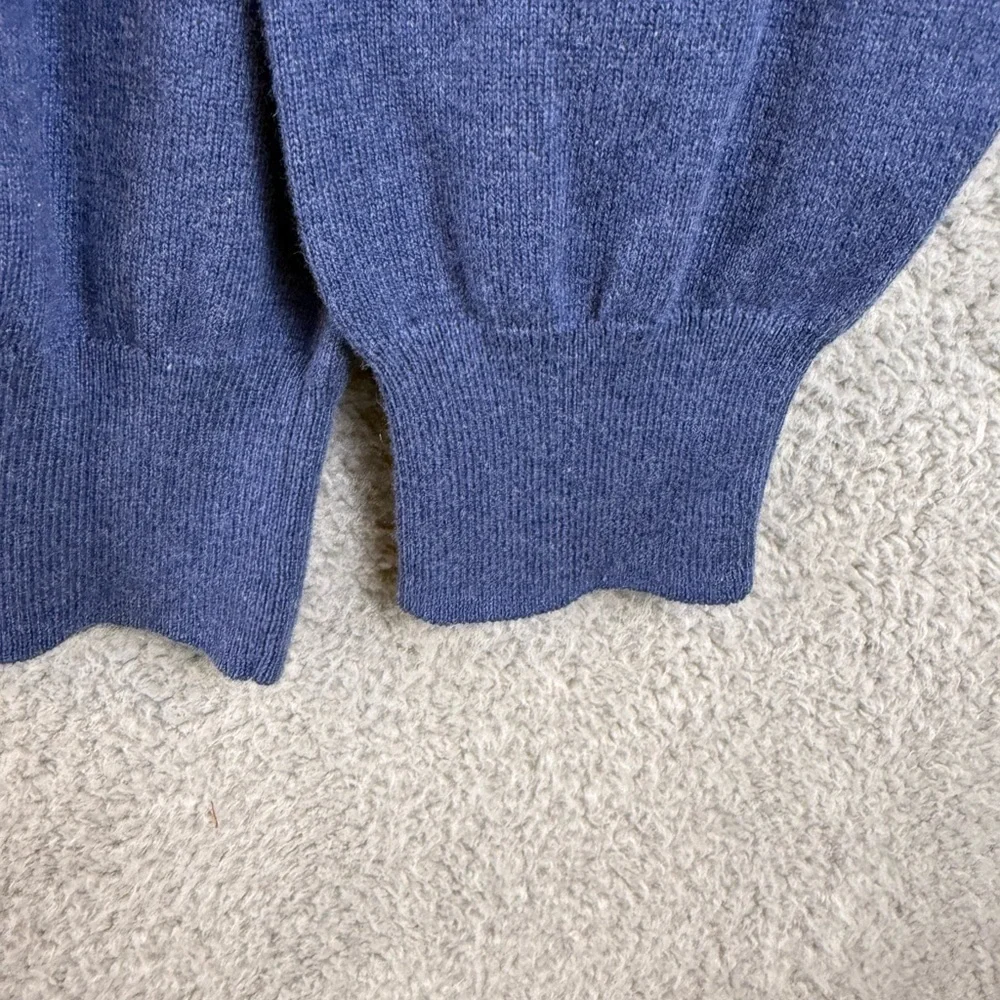 Orvis Men's Deep Blue V-Neck Sweater cotton cashmere blend